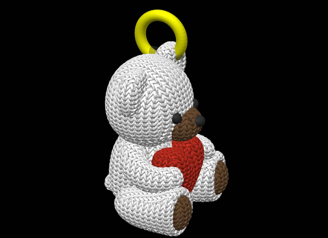 Knitted Heart Bear