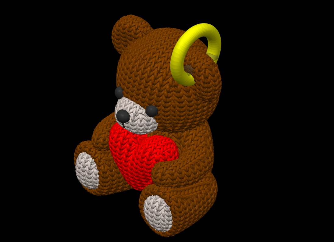 Knitted Heart Bear